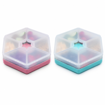 Melii Hexagonal Snackle Box, 6 Compartments
