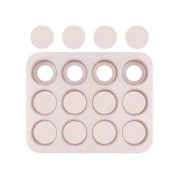 CHEFMADE English Muffin Pan with Loose Bottom, 12 Cavities