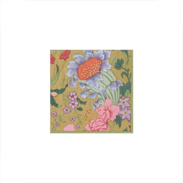 Caspari Chinese Silk Gold Cocktail Napkins, Set of 20