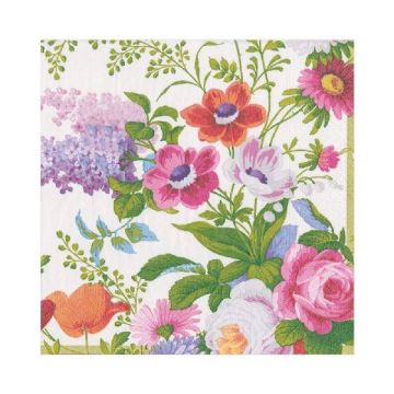 Caspari Edwardian Garden Lunch Napkins, Ivory, 16.5cm, Pack of 20