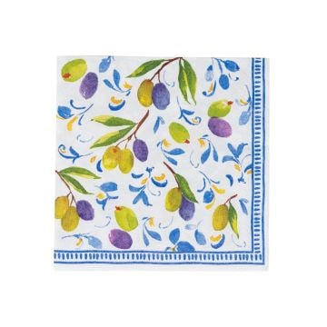 Caspari Mediterranean Blue Luncheon Napkins, Set of 20