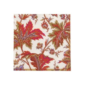 Caspari Paisley Leaves Ivory Luncheon Napkins, Set of 20
