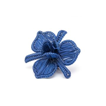 Coro Cora Orchid Napkin Ring, Navy