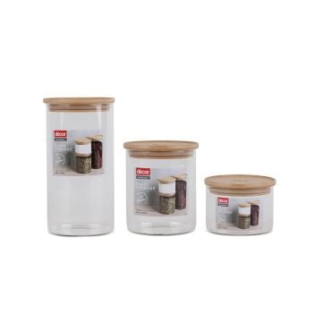 Décor Glass Bamboo Canister