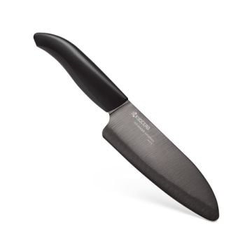 Kyocera Kuroba Ceramic Santoku Knife, Black, 14 cm