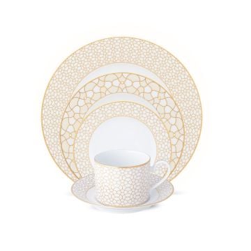 Noritake Ripple Gold Tea Service, Set of 29