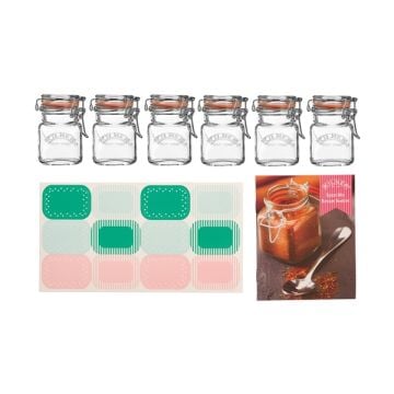 Kilner Clip Top Spice Jar, Set of 6