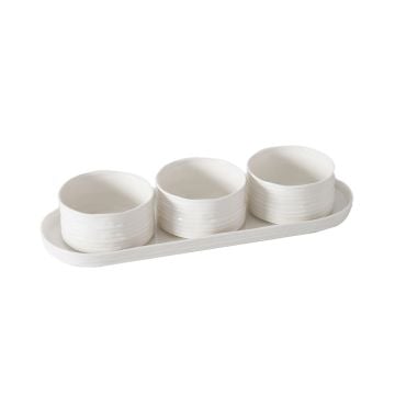 Pampa Bay Le Blanc Snack Bowls & Serving Tray, Set of 4