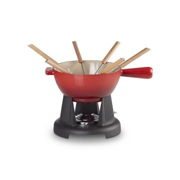 Le Creuset Cast Iron Fondue Set, Cherry Red