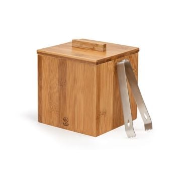 Leopold Vienna Barolo Bamboo Ice Bucket with Tongs
