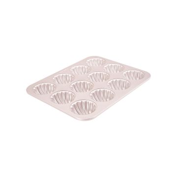 CHEFMADE Non-Stick Spherical Shell Madeleine Pan, 12 Cavities
