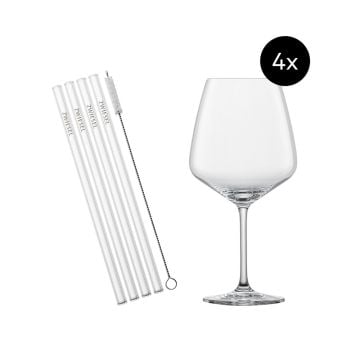 Schott Zwiesel After Work Drinks Cocktail Glasses and Straws, Set of 9