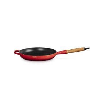 Le Creuset Cast Iron Frying Pan with Wooden Handle, 26cm