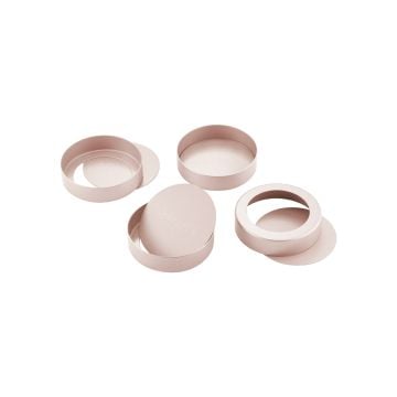 CHEFMADE Non-Stick Mini Round Tart Pans with Loose Bottom 8cm, Set of 4