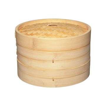 KitchenCraft World of Flavours Oriental Medium Two Tier Bamboo Steamer