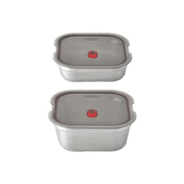 Black+Blum Microwaveable Multifunction Square Steel Food Box