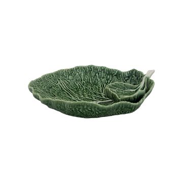 Bordallo Pinheiro Cabbage Chip & Dip Bowl