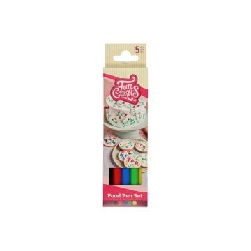 FunCakes Food Pens Primary Colours, Set of 5