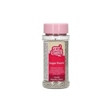 FunCakes Small Sugar Pearls Metallic Silver, 80g