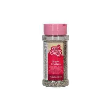 FunCakes Sugar Crystals Metallic Silver, 80g