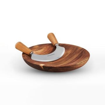 Cole & Mason Ashden Mezzaluna Knife with Chopping Board