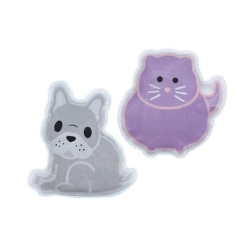 Melii Gel Ice Packs Bulldog and Cat, Set of 2