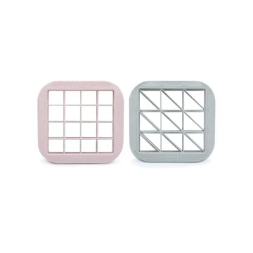 Melii Bite Sized Food & Sandwich Cutters Pink and Grey, Set of 2