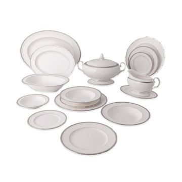 Noritake Rochelle Platinum Dinnerware, Set of 67