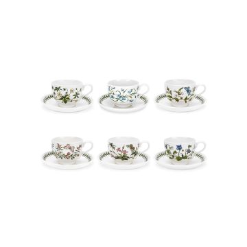 Portmeirion Botanic Garden Breakfast Cups and Saucers, Set of 6