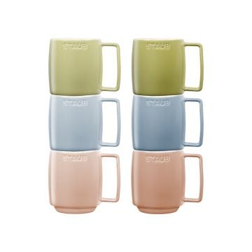 Staub Ceramic Macaron Mugs 350ml, Set of 6
