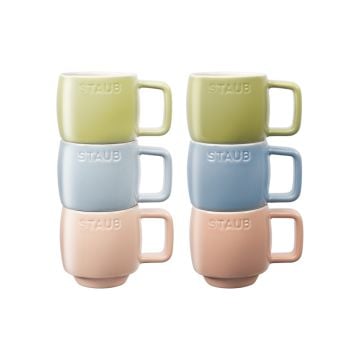 Staub Ceramic Macaron Mugs 100ml, Set of 6