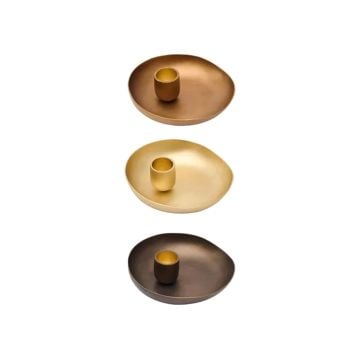 Mojoo Wave Brass Candleholder