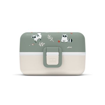 Monbento Tresor Kids Bento Box, Green Raccoon