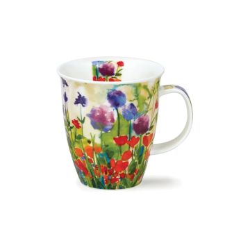 Dunoon Nevis Mug, Bright Blooms Purple