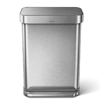 simpleHuman Rectangular Bin Liner Pocket, 55L, Steel