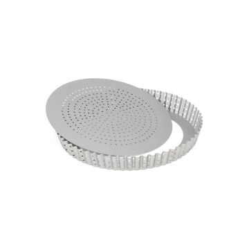 Patisse Silver Top Perforated Round Quiche Pan
