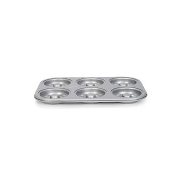 Patisse Silver Top Doughnut Pan, 6 Cavities