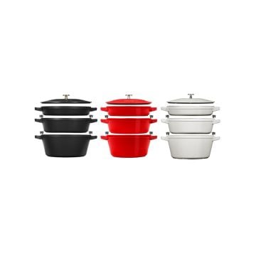 Staub Stackable Cast Iron Cookware, Set of 3