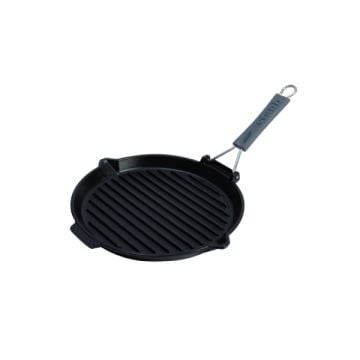 Staub Cast Iron Grill Pan with Removable Handle, Round
