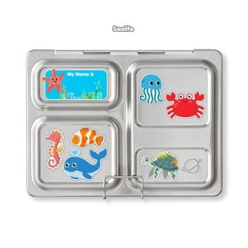 PlanetBox Launch Stainless Steel Lunch Box with Dippers & Magnet Set, Sealife