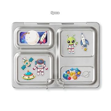 PlanetBox Launch Stainless Steel Lunch Box with Dippers & Magnet Set, Space