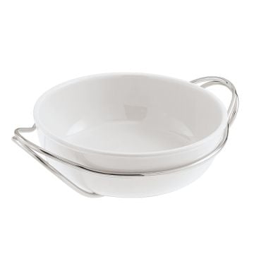 Sambonet Living Spaghetti Porcelain Dish With Stainless Steel Holder, 32cm