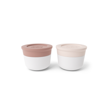 Monbento Temple Small Sauce Cups Pink Moka & Natural, Set of 2