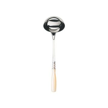 Bugatti Arianna Chromed Ring Soup Ladle, Ivory