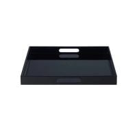 Mojoo Lux Square Lacquer Tray with Handles Black, 40x40cm