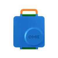 OmieLife OmieBox Kids Bento Box with Insulated Thermos, Monster Blue
