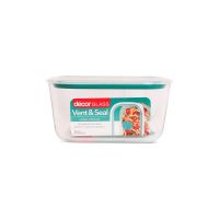 Décor Vent & Seal Oblong Glass Container, 0.6 L
