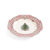 Spode Christmas Tree Yuletide Scalloped Side Plates, Set of 4