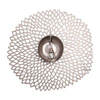 Chilewich Dahlia Round Placemat-Gunmetal