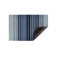 Chilewich Block Stripe Shag Doormat, Denim